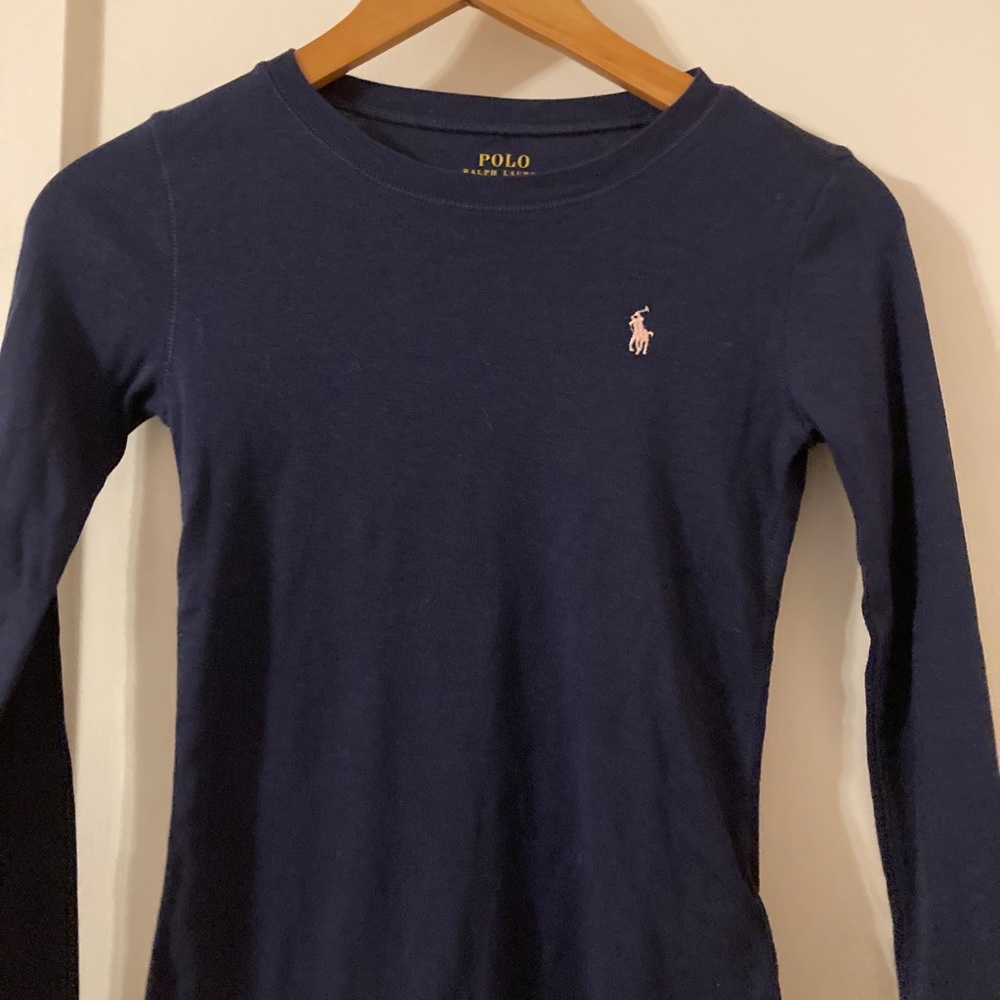 girls navy polo shirt